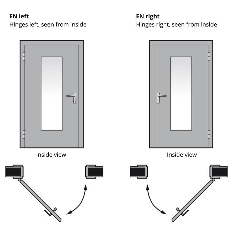 Left-right door hinge