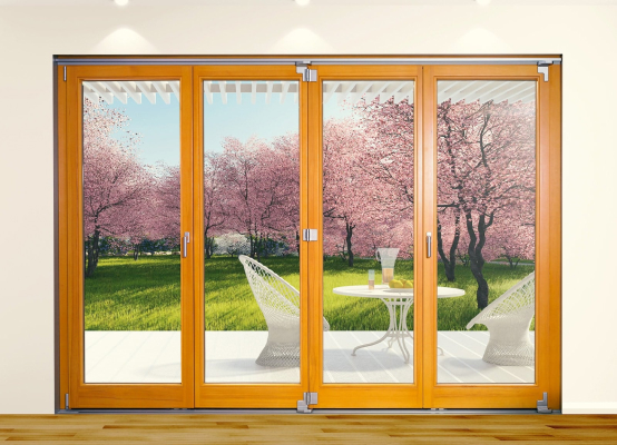 Wood bifold doors