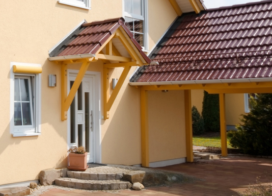 Wooden front door canopies