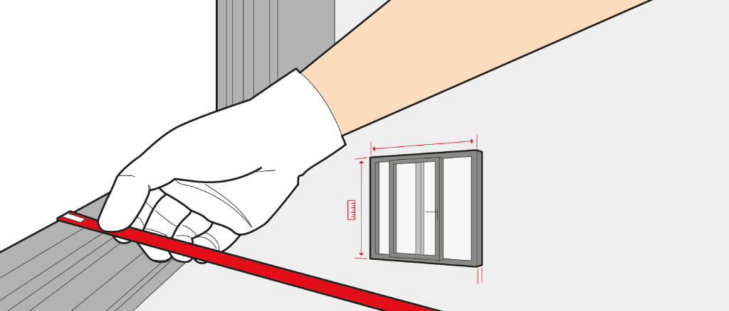 Measure a lift-and-slide door size