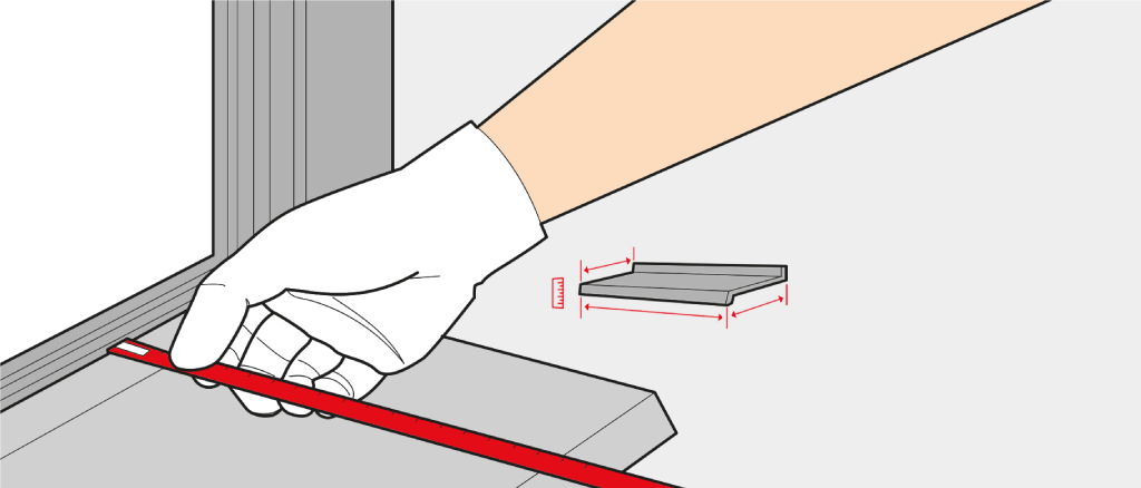 Measure a window sill