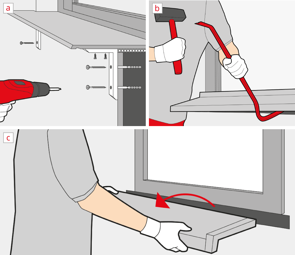 Remove an interior window sill