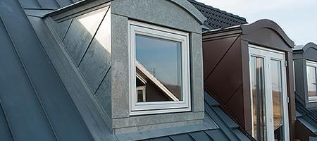 Dormer with window and balcony door