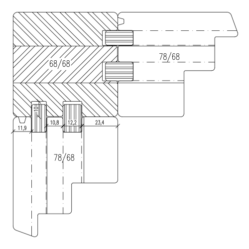 Wooden 90 degree corner coupling